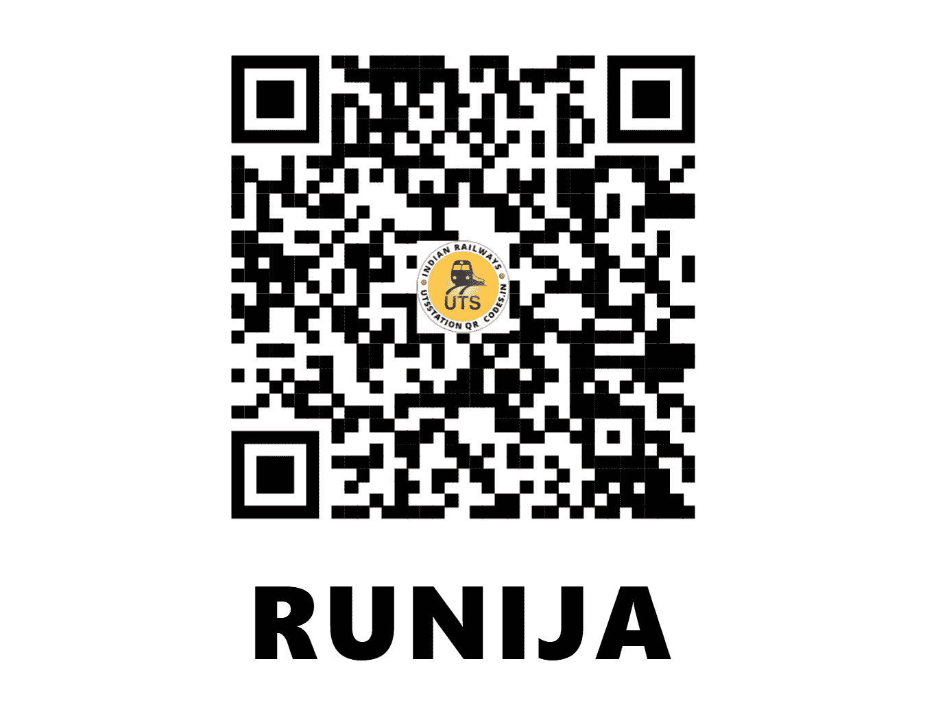 UTS QR Code for RUNIJA - RNJ - WR (MADHYA PRADESH)
